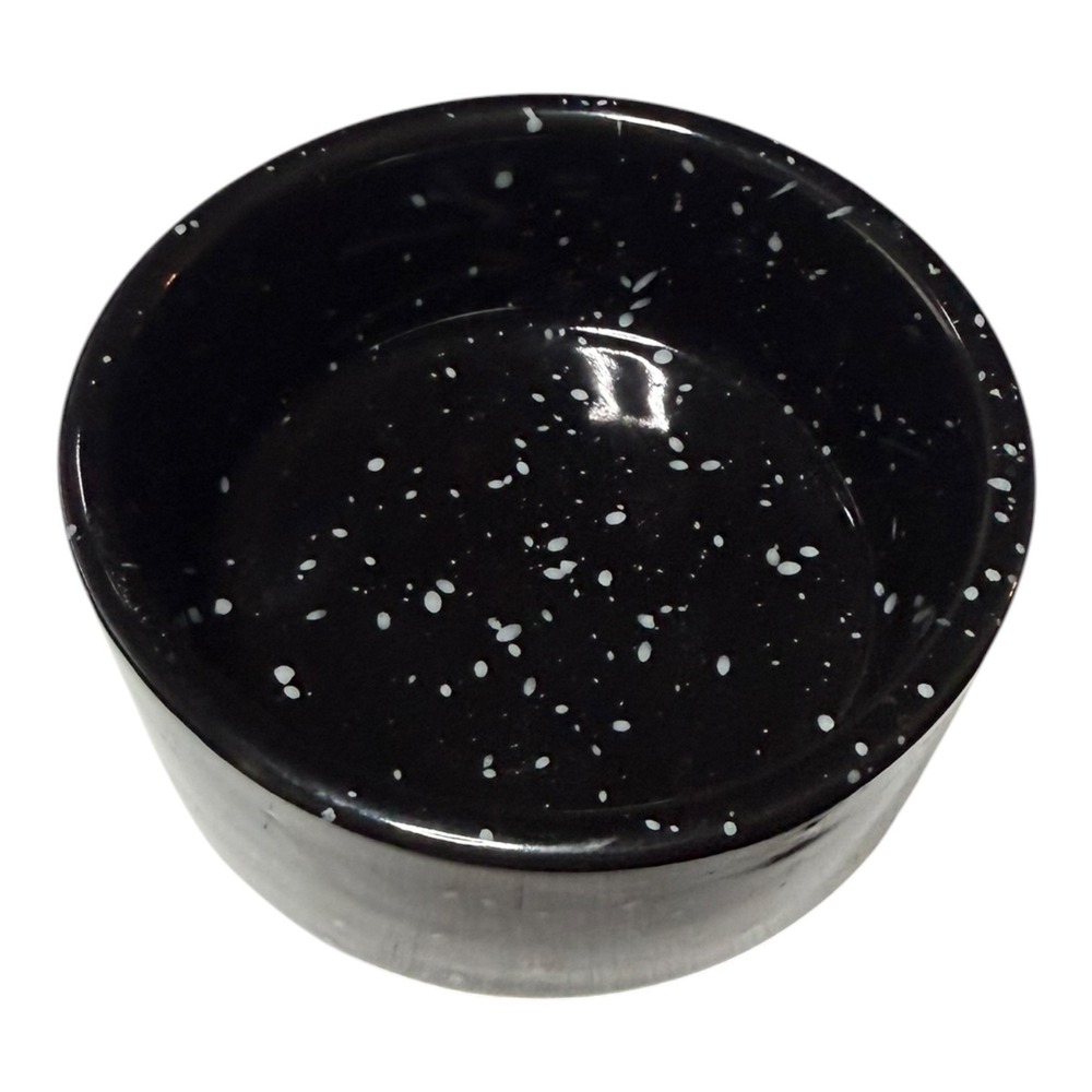 Black Speckled Ceramic Ramekin/ Trinket Bowl Granite Style Notched Base